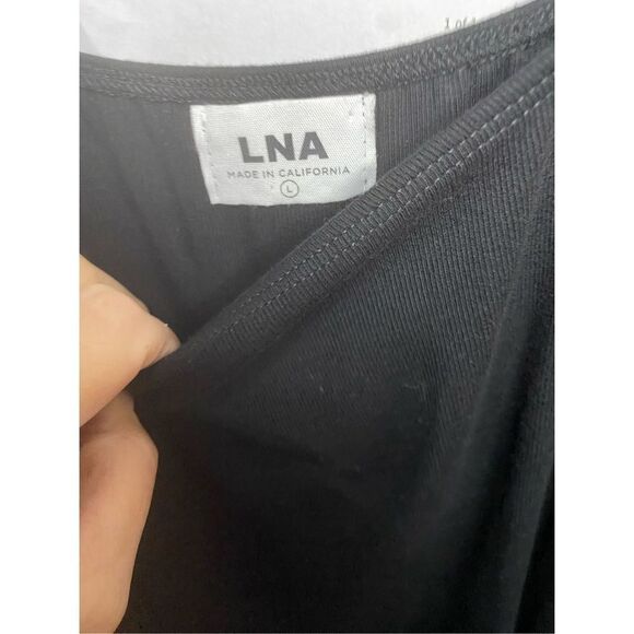 LNA Santo, black, slim, fit square neck, knit, top size large - Picture 5 of 5